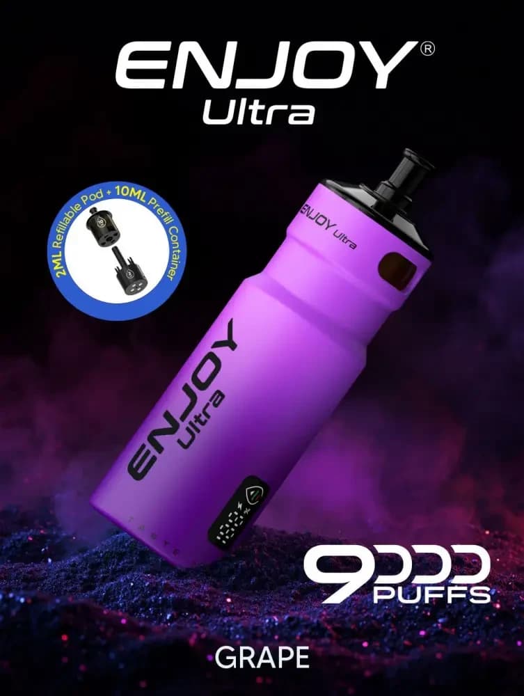  Grape Enjoy Ultra 9000 Vape Kit Box of 5