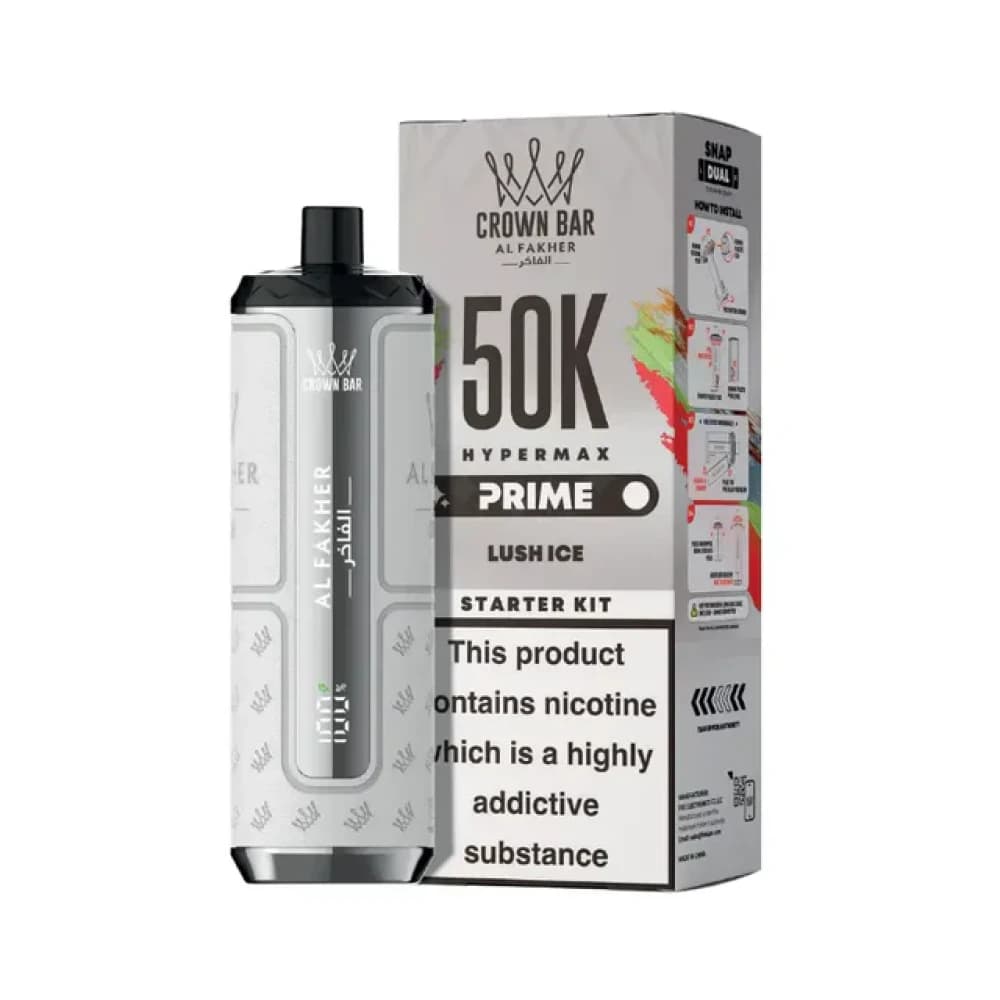  Lush Ice Al Fakher 50k Hypermax Prime Vape Kit Box of 5