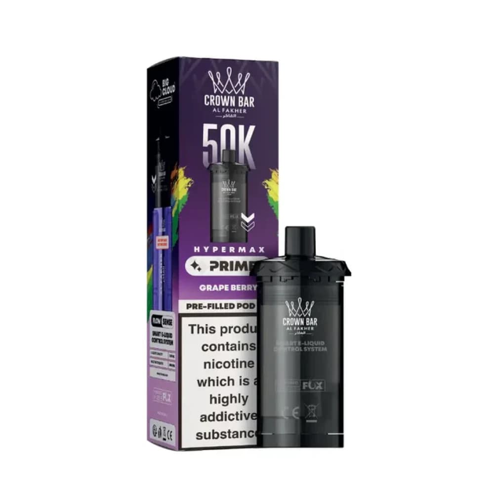  Grape Berry Al Fakher 50k Hypermax Prime Pods Box of 5
