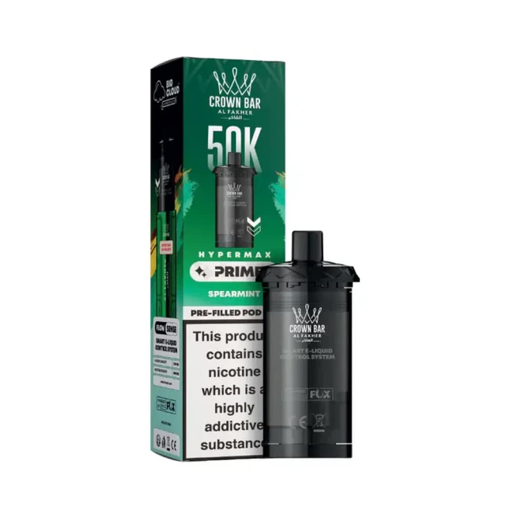  Spearmint Al Fakher 50k Hypermax Prime Pods Box of 5