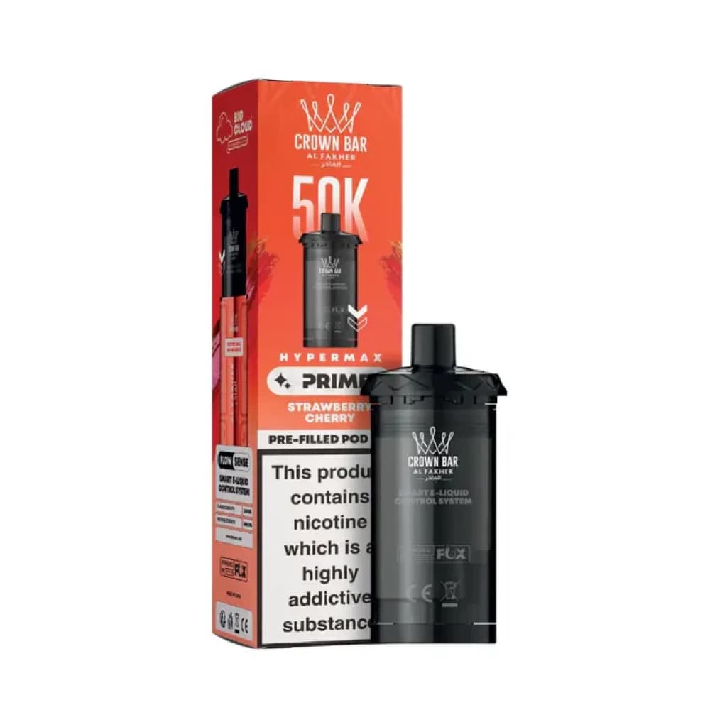  Strawberry Cherry Al Fakher 50k Hypermax Prime Pods Box of 5