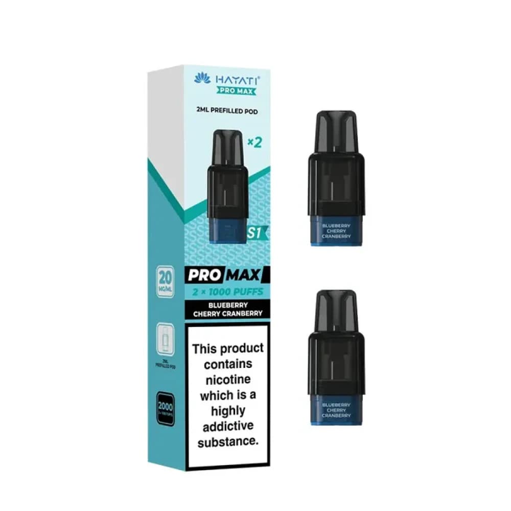  Blueberry Cherry Cranberry Hayati Pro Max S1 Prefilled Pods Pack of 10