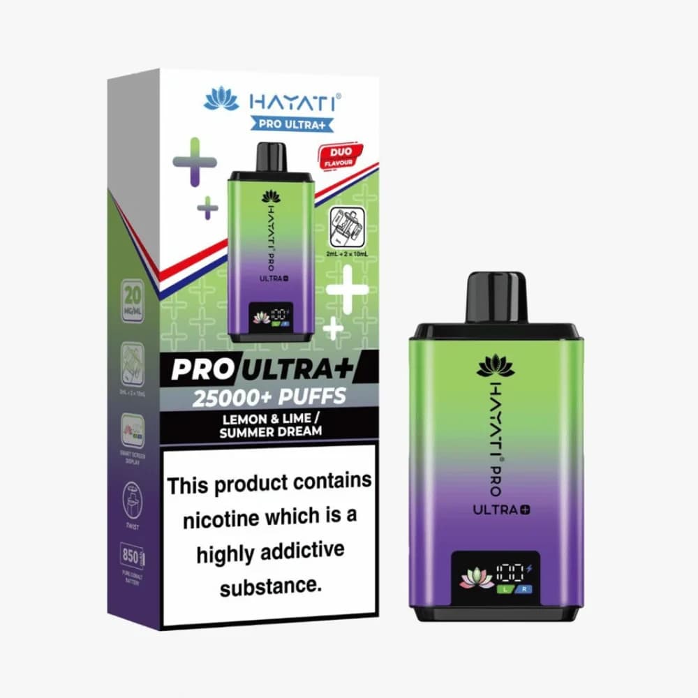  Lemon Lime/Summer Dream Hayati Pro Ultra Plus 25k Vape Kit Box of 5