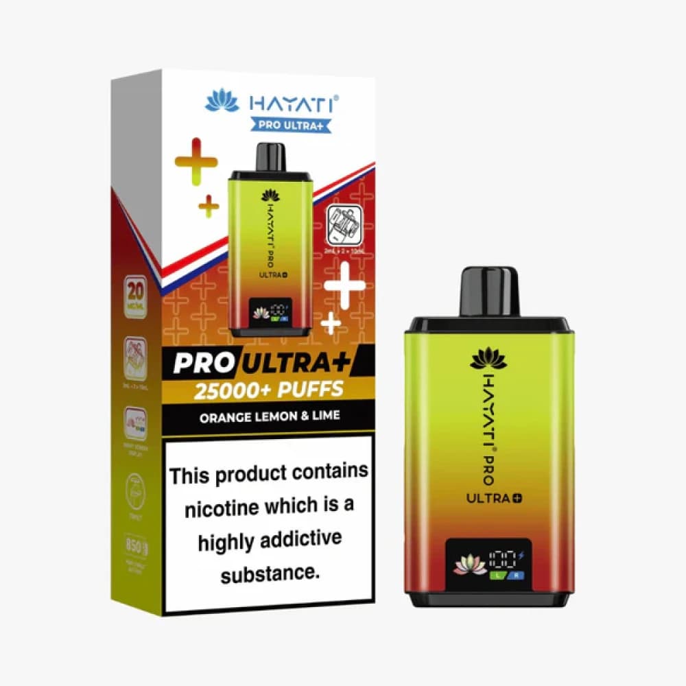 Orange Lemon & Lime Hayati Pro Ultra Plus 25k Vape Kit Box of 5
