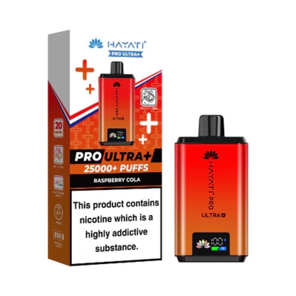 Raspberry Cola Hayati Pro Ultra Plus 25k Vape Kit Box of 5