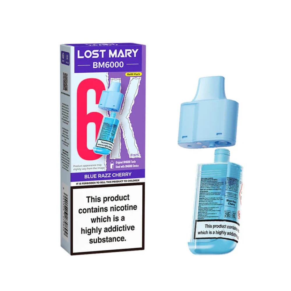  Blue Razz Ice Lost Mary Bm6000 Pods Pack of 5