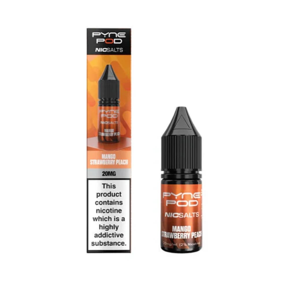  Mango Strawberry Peach / 10mg Pyne Pod Nic Salt 10ml Box of 10