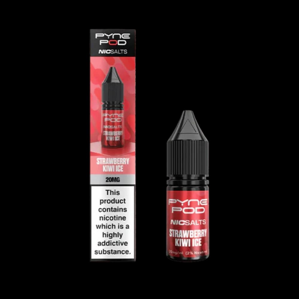  Strawberry Kiwi Ice / 10mg Pyne Pod Nic Salt 10ml Box of 10