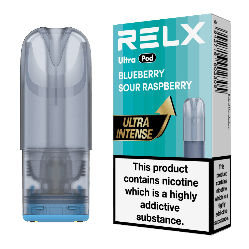  Blueberry Sour Raspberry Relx Ultra Refill Pods Box of 5