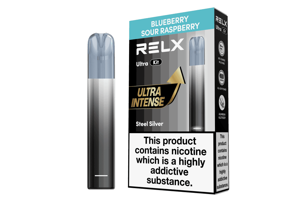  Blueberry Sour Raspberry Relx Ultra Prefilled Pod Vape Kit Box of 5