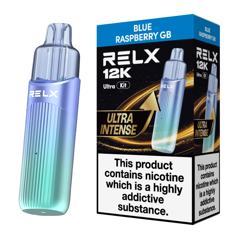  Blue Raspberry GB Relx 12k Ultra Pod Vape Kit Box of 5