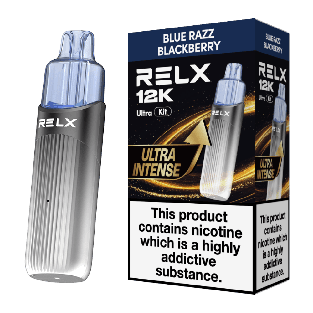  Blue Razz Blackberry Relx 12k Ultra Pod Vape Kit Box of 5