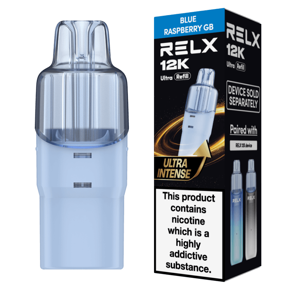  Blue Raspberry GB Relx 12k Ultra Refill Pods Box of 5