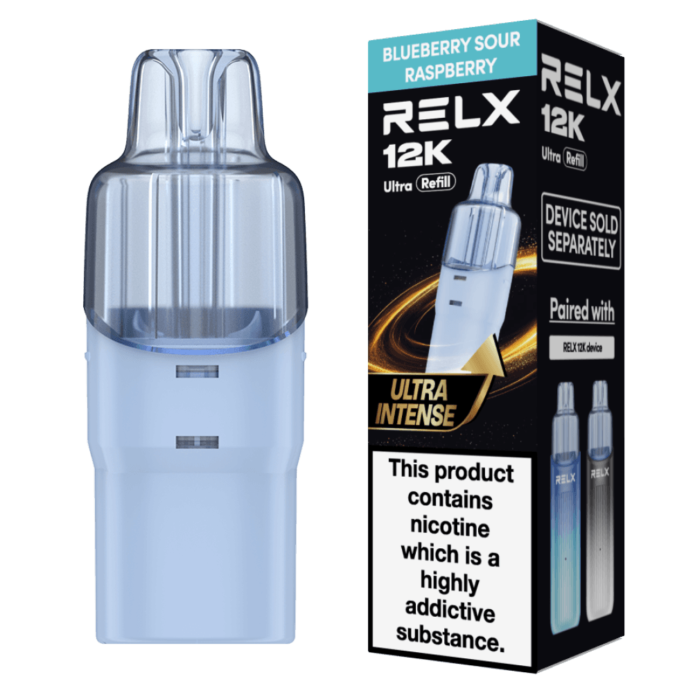  Blueberry Sour Raspberry Relx 12k Ultra Refill Pods Box of 5