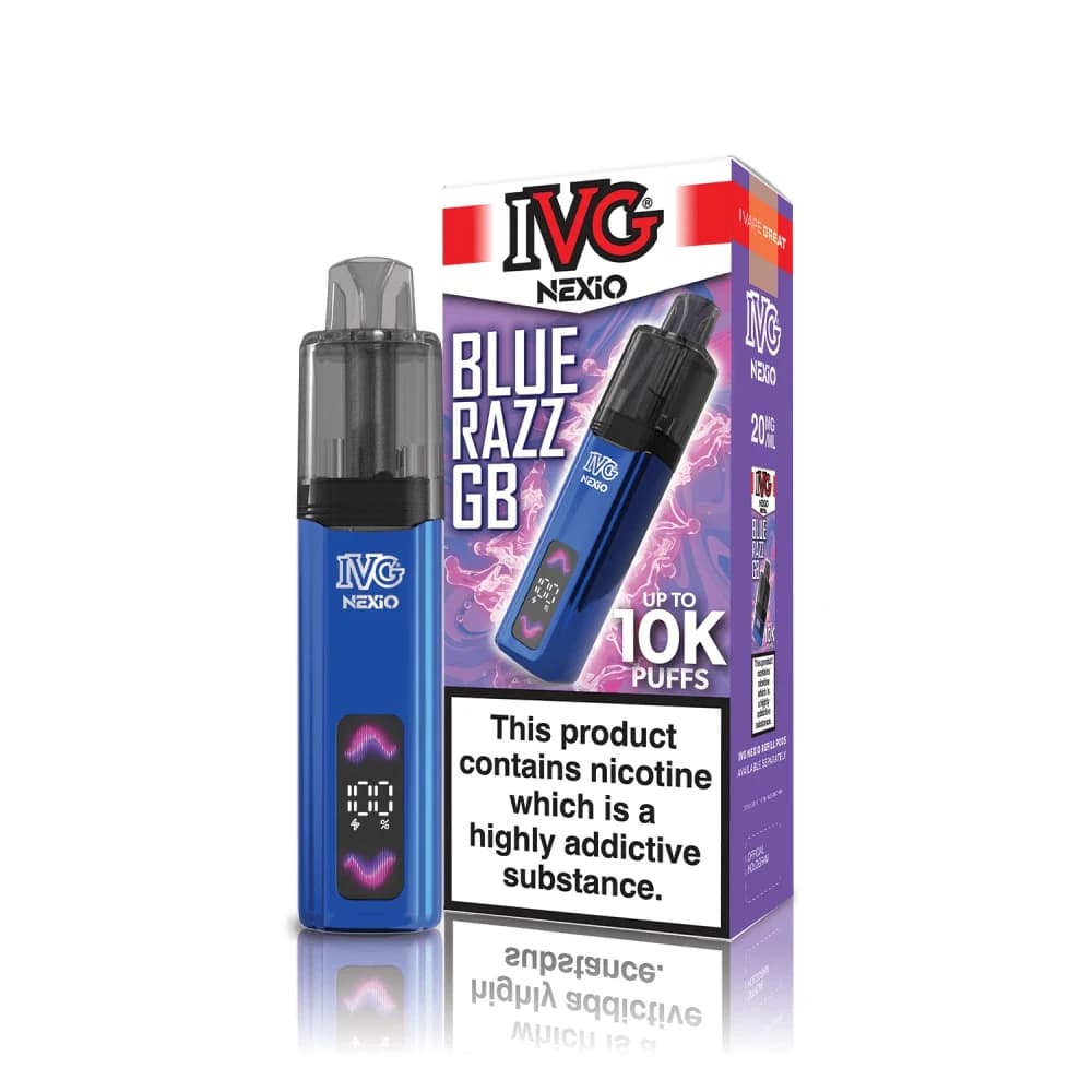  Blue Razz GB IVG Nexio 10k Vape Kit Box of 5