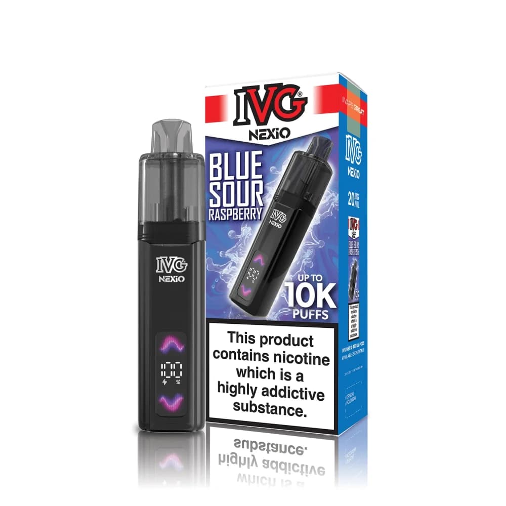  Blue Sour Raspberry IVG Nexio 10k Vape Kit Box of 5