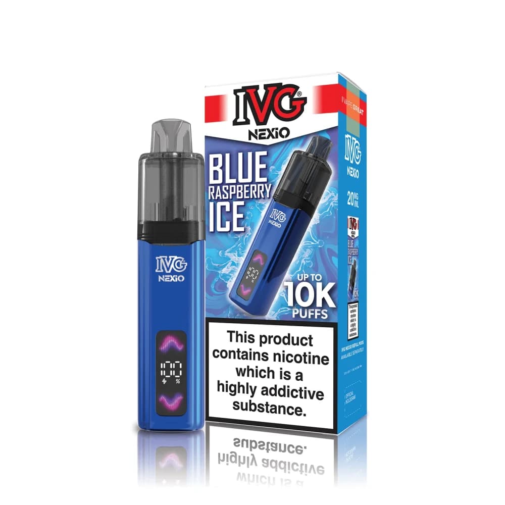  Blue Raspberry Ice IVG Nexio 10k Vape Kit Box of 5