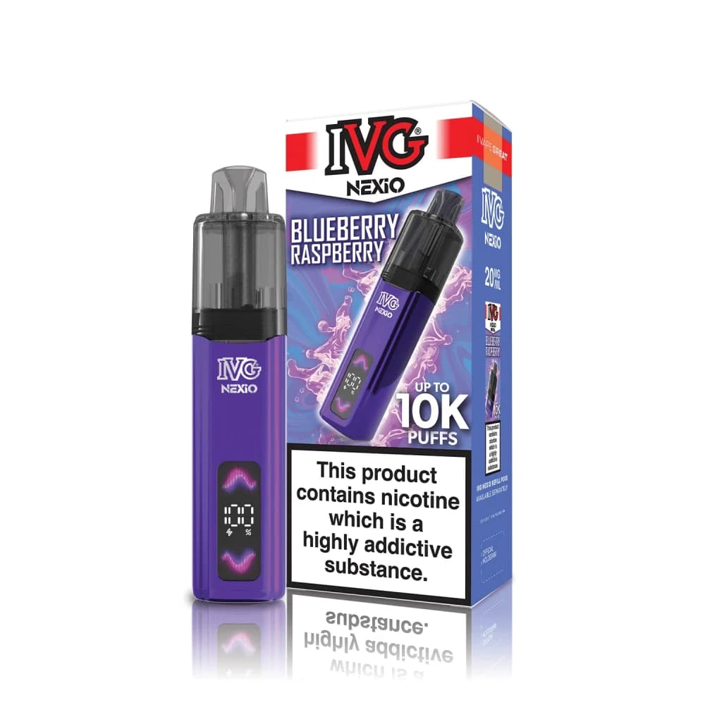  Blueberry Raspberry IVG Nexio 10k Vape Kit Box of 5