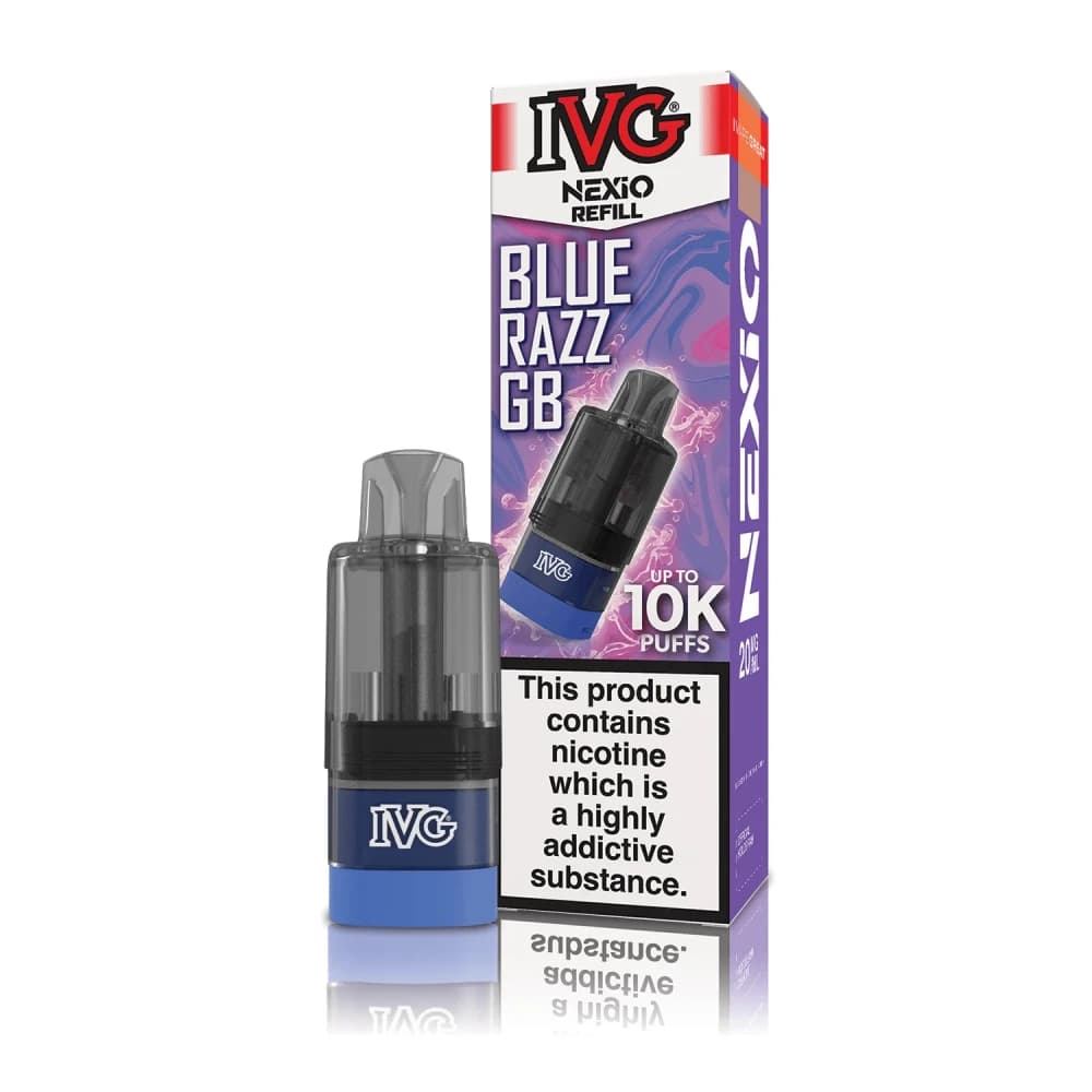  Blue Razz GB IVG Nexio 10k Prefilled Pods Box of 5
