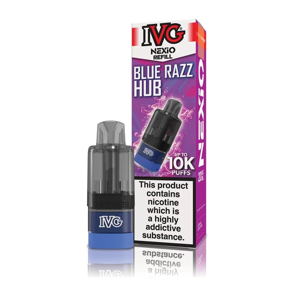  Blue Razz Hub IVG Nexio 10k Prefilled Pods Box of 5