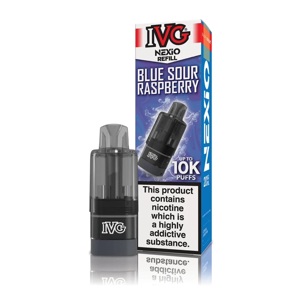  Blue Sour Raspberry IVG Nexio 10k Prefilled Pods Box of 5