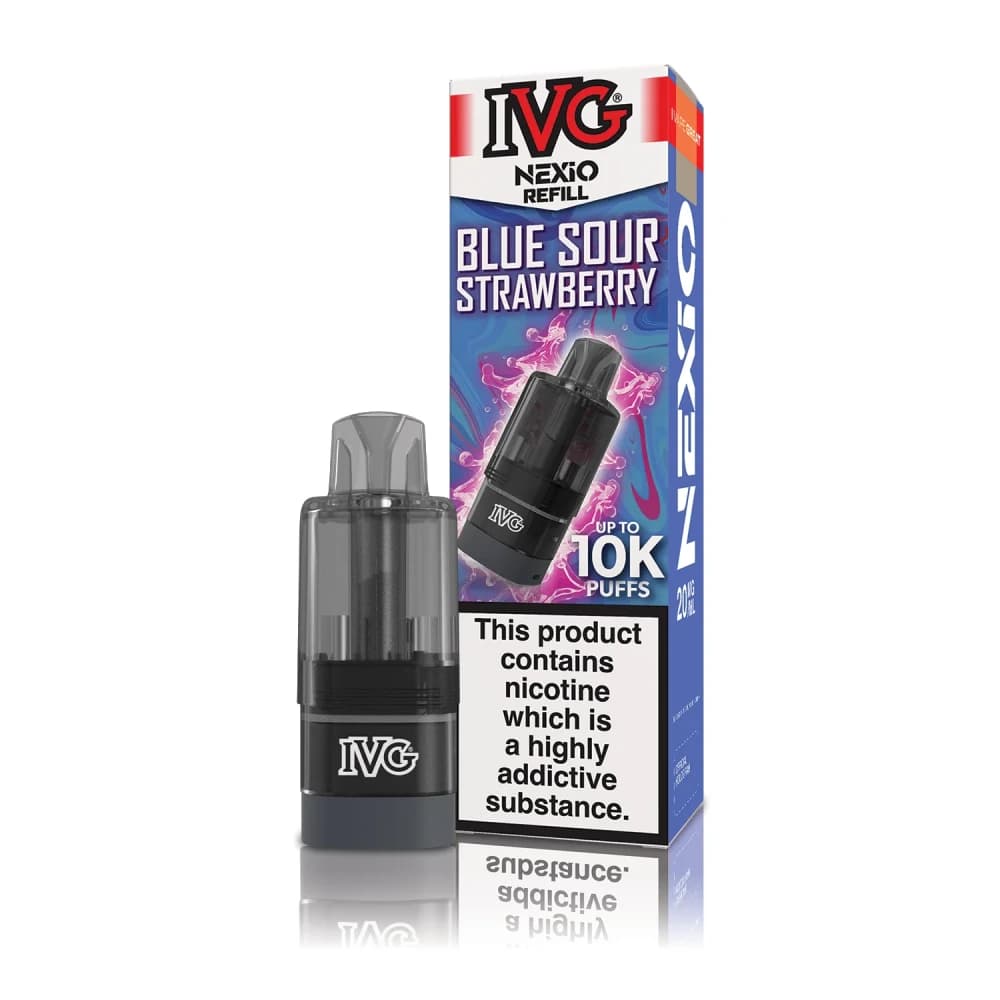  Blue Sour Strawberry IVG Nexio 10k Prefilled Pods Box of 5