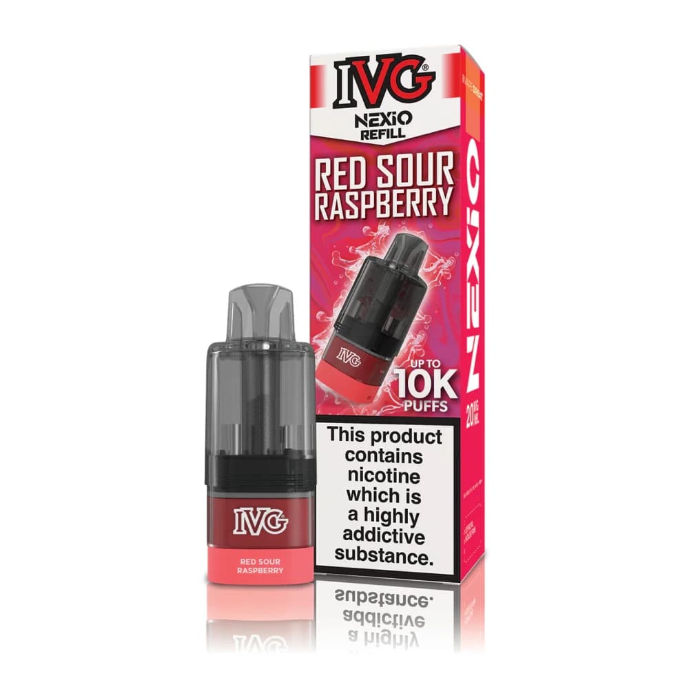  Red Sour Raspberry IVG Nexio 10k Prefilled Pods Box of 5