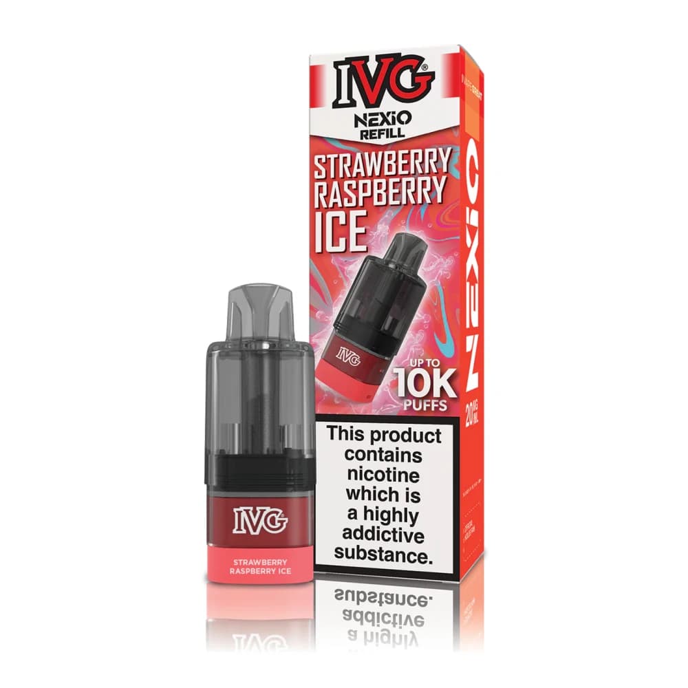  Strawberry Raspberry Ice IVG Nexio 10k Prefilled Pods Box of 5