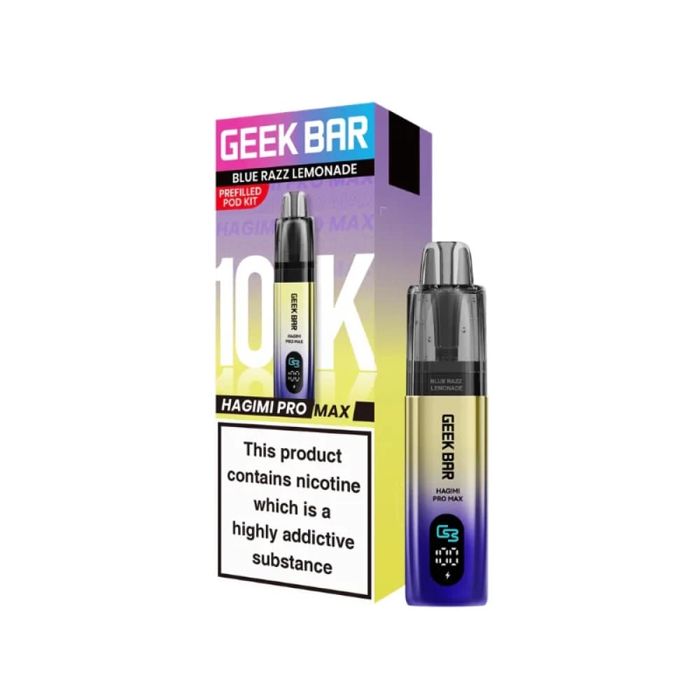  Blue Razz Lemonade Geek Bar Hagimi Pro Max 10K Prefilled Pod Kit Box of 5