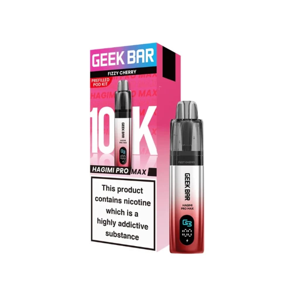  Fizzy Cherry Geek Bar Hagimi Pro Max 10K Prefilled Pod Kit Box of 5