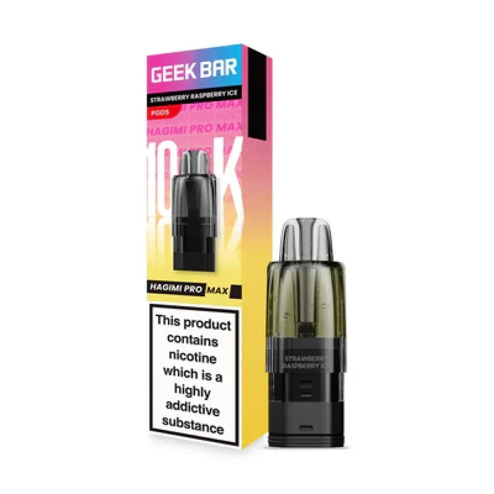  Strawberry Raspberry Ice Geekbar Hagimi Pro Max 10k Refill Pods Box of 5