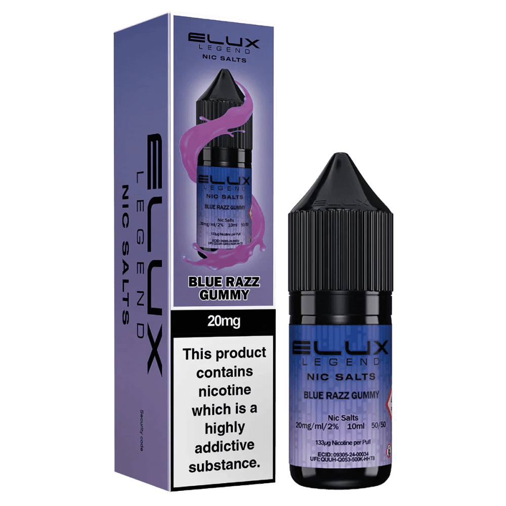  Blue Razz Gummy / 10mg Elux Legend 10ml Nic Salts