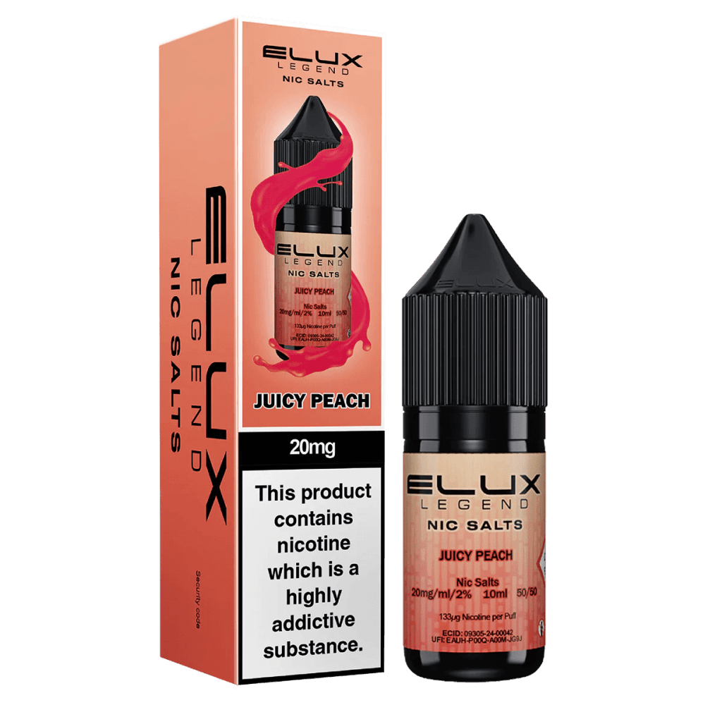  Juicy Peach / 10mg Elux Legend 10ml Nic Salts