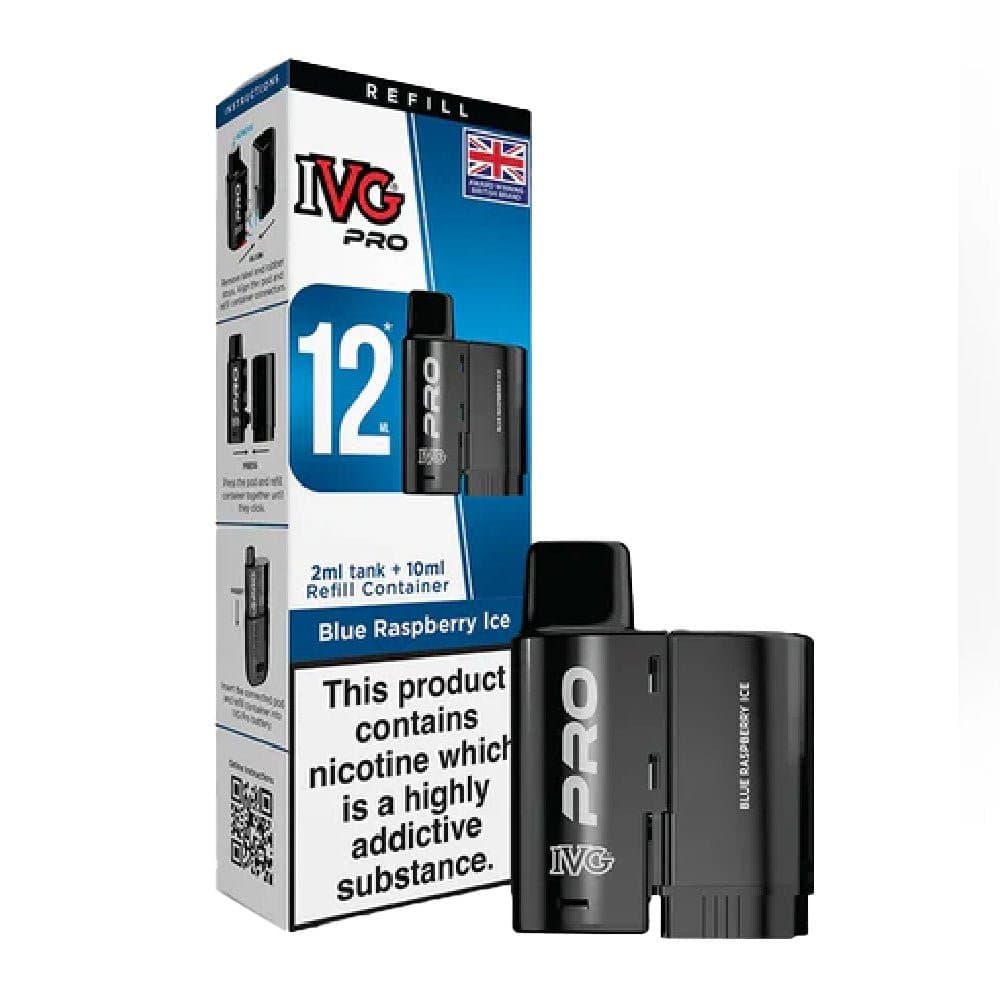  Blue Raspberry Ice 10mg IVG Pro 12 Prefilled Pod & Refill Container