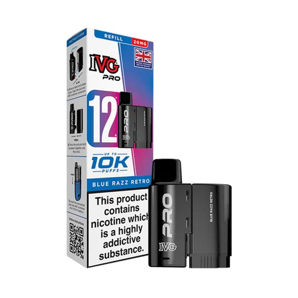  Blue Razz Retro 20mg IVG Pro 12 Prefilled Pod & Refill Container