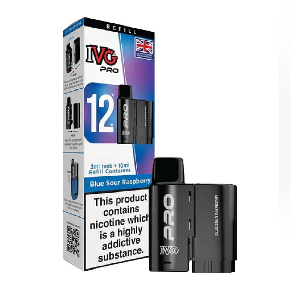  Blue Sour Raspberry 10mg IVG Pro 12 Prefilled Pod & Refill Container