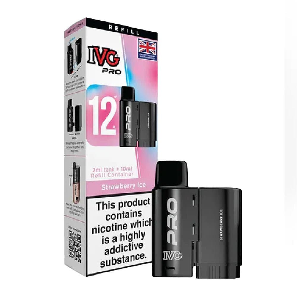  Strawberry Ice 10mg IVG Pro 12 Prefilled Pod & Refill Container