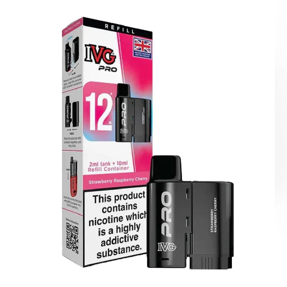  Strawberry Raspberry Cherry 0mg IVG Pro 12 Prefilled Pod & Refill Container