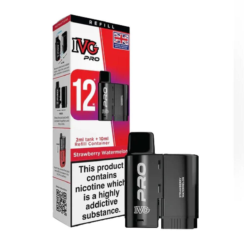  Strawberry Watermelon 0mg IVG Pro 12 Prefilled Pod & Refill Container