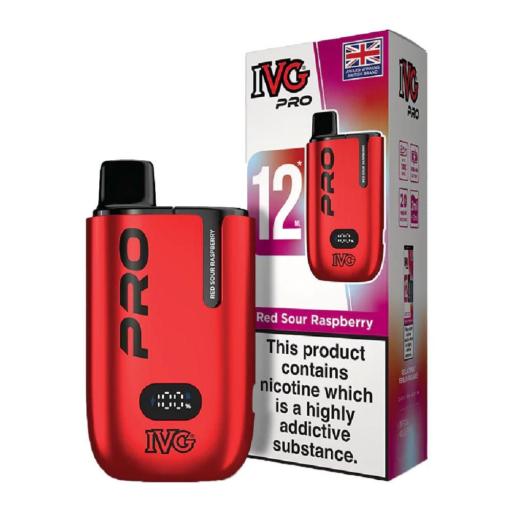  Red Sour Raspberry 20mg IVG Pro 12 Prefilled Pod Kit