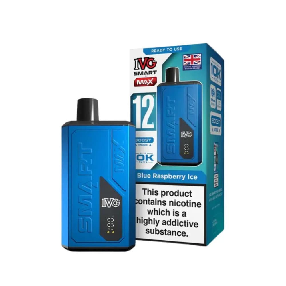  Blue Raspberry Ice IVG Smart Max 10k Prefilled Pod Vape Kit