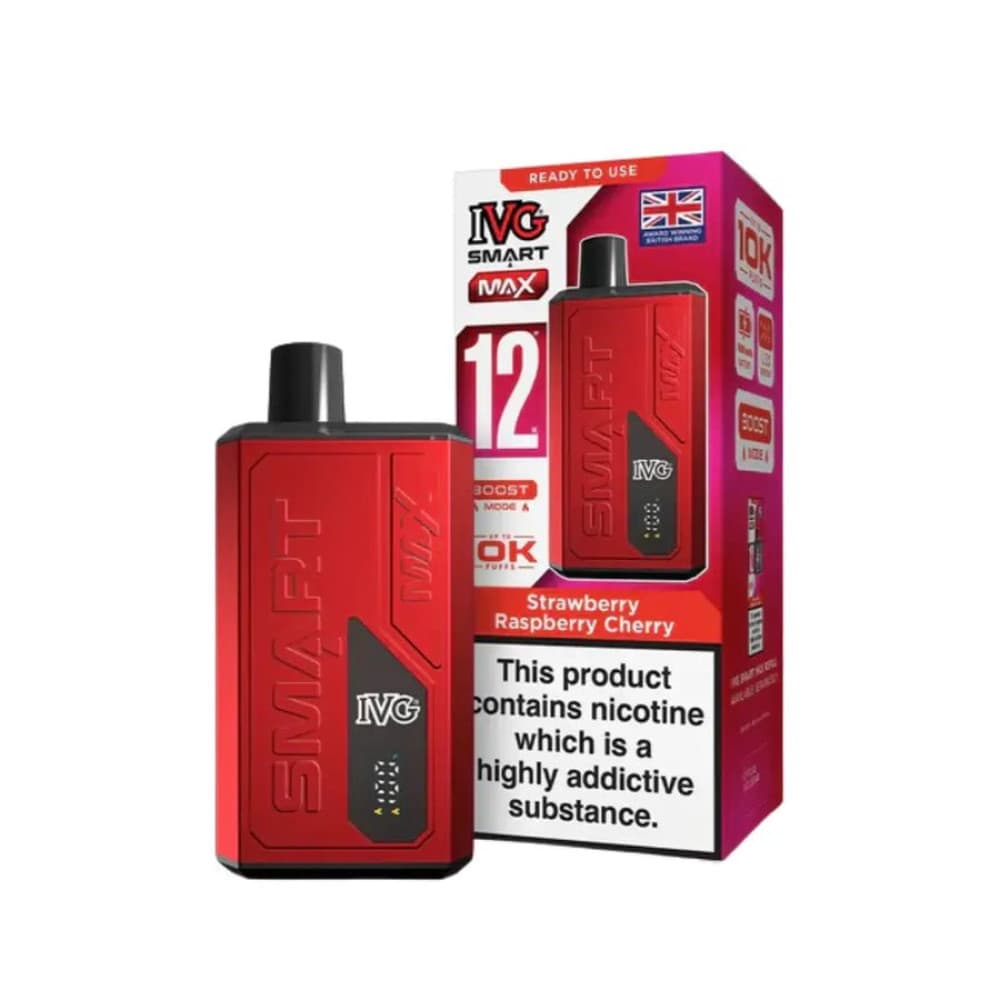  Strawberry Raspberry Cherry IVG Smart Max 10k Prefilled Pod Vape Kit