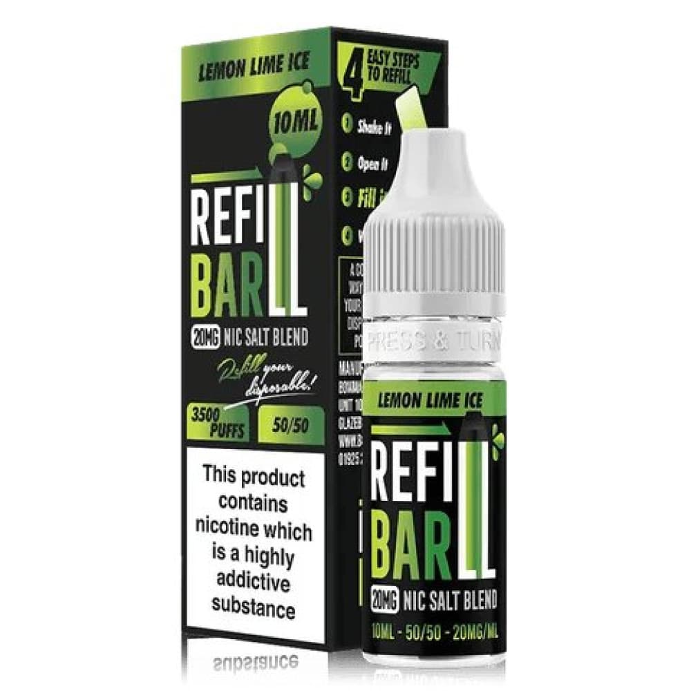  Lemon Lime Ice / 10mg Refill Bar 10ml Nic Salt E-Liquid