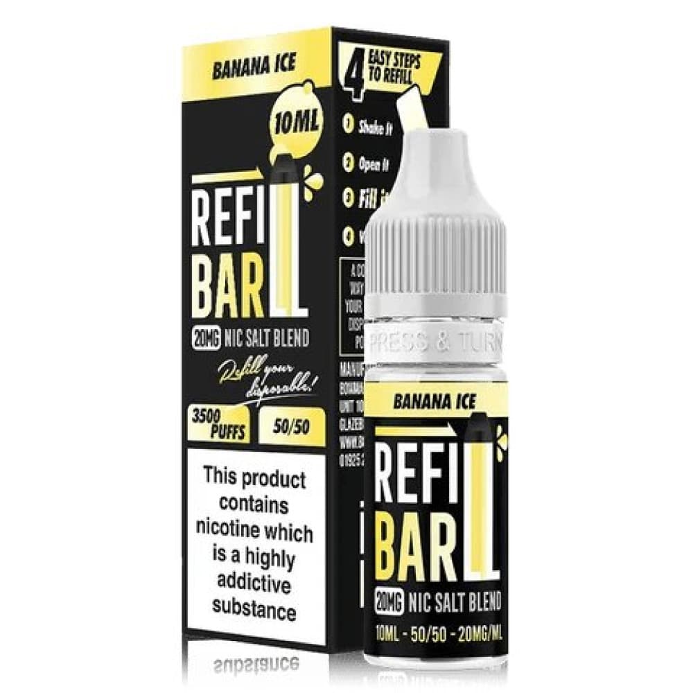  Banana Ice / 10mg Refill Bar 10ml Nic Salt E-Liquid Box of 10