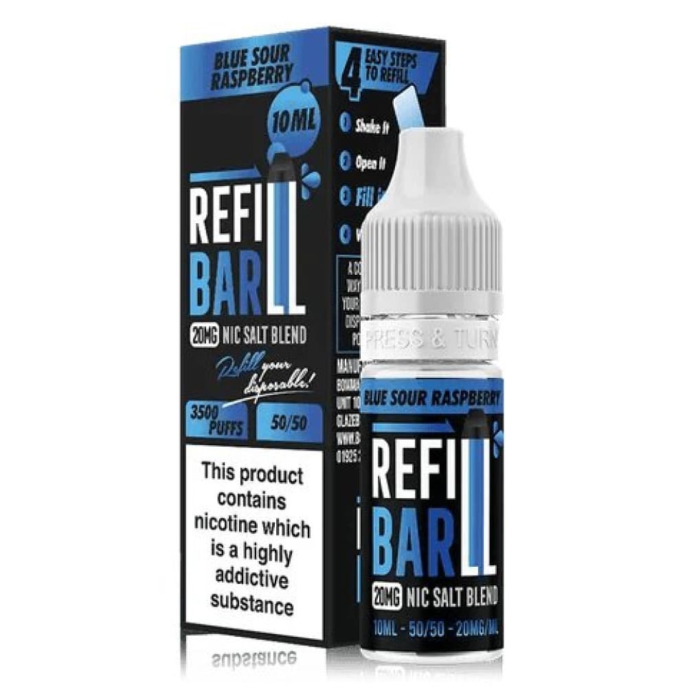  Blue Sour Raspberry / 10mg Refill Bar 10ml Nic Salt E-Liquid Box of 10