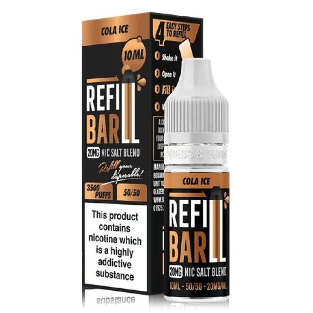  Cola Ice / 10mg Refill Bar 10ml Nic Salt E-Liquid Box of 10