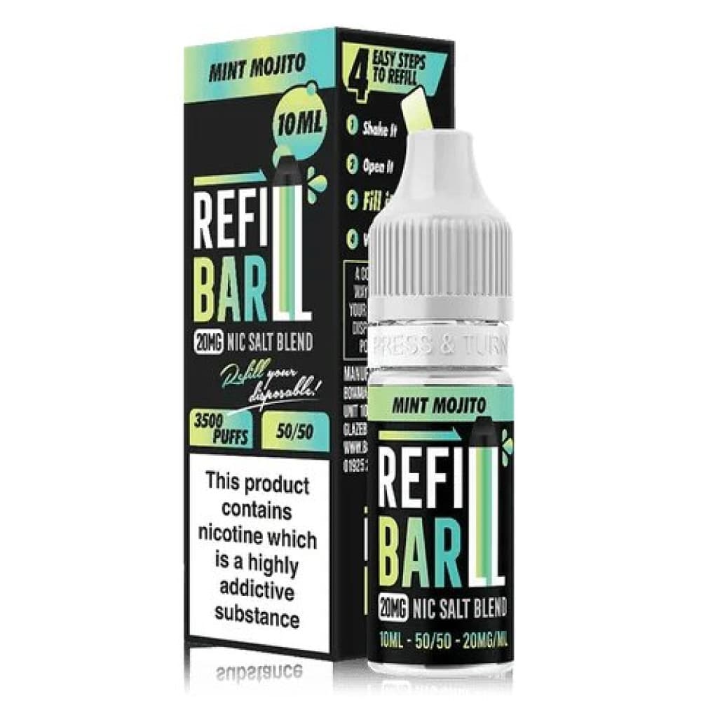  Mint Mojito / 10mg Refill Bar 10ml Nic Salt E-Liquid Box of 10