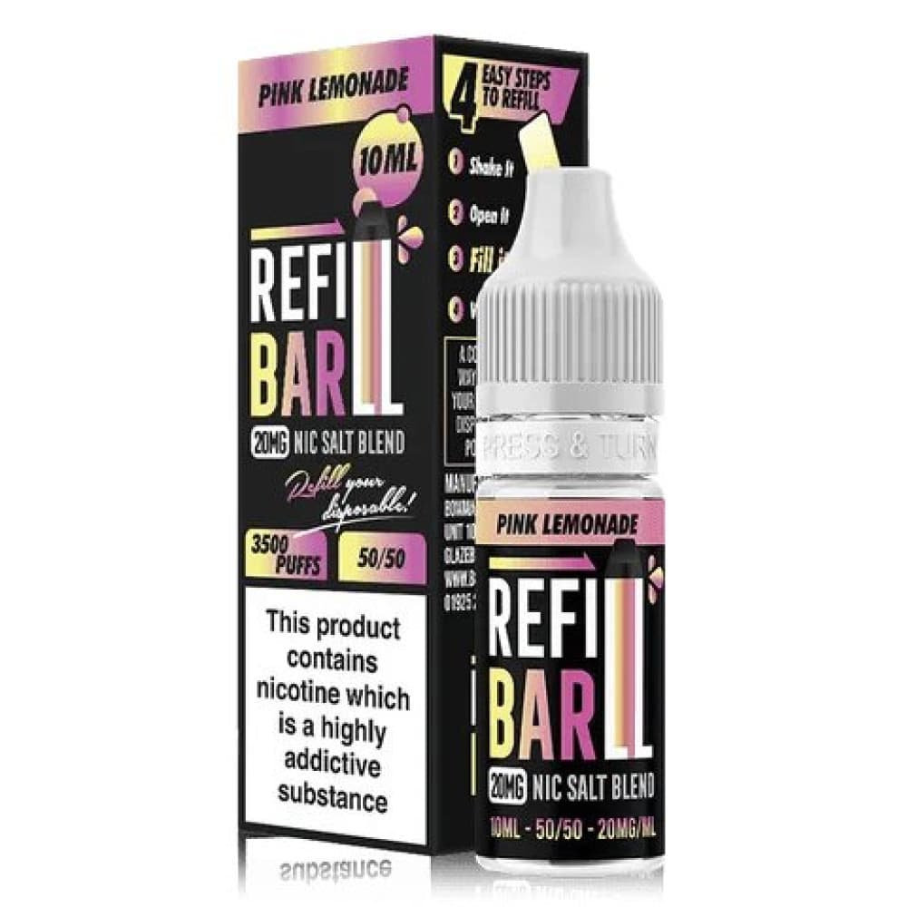  Pink Lemonade / 10mg Refill Bar 10ml Nic Salt E-Liquid Box of 10