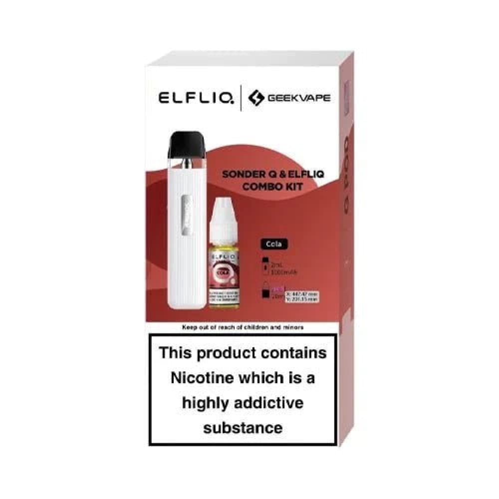  White - Cola Geekvape Sonder Q Pod Kit and Elfliq Salt Combo Deal