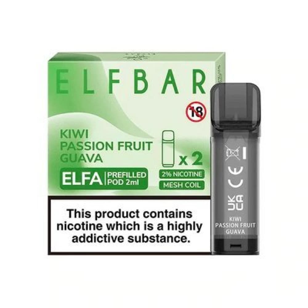  Kiwi Passion Fruit Guava Elf Bar Elfa Replacement Pods
